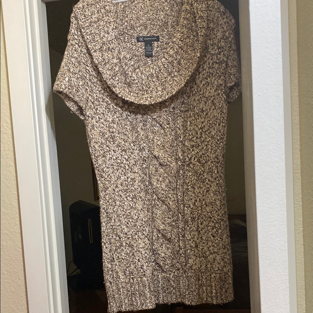 INC International Concepts Brown Knit Midi Dress